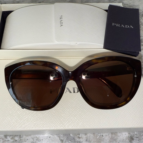 Prada Havana Brown 59 mm Cat-Eye Sunglasses - Picture 7 of 8
